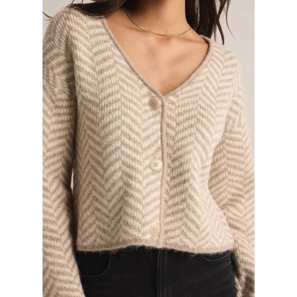 NEW Z SUPPLY naomi herringbone cardigan in sea salt - Picture 3 of 4